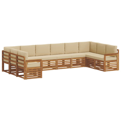 Set divano sezionale con cuscino 10 pcs Naturale e Beige