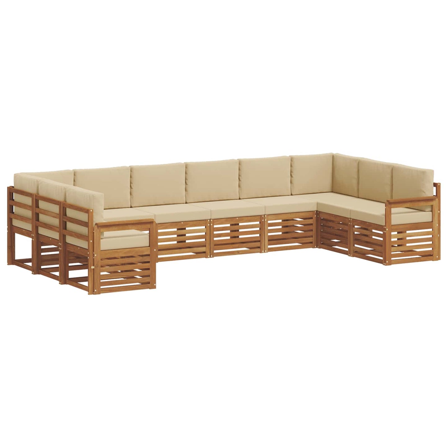 Set divano sezionale con cuscino 10 pcs Naturale e Beige