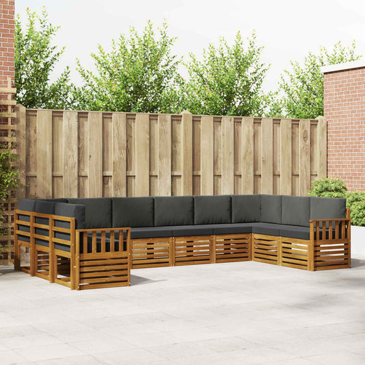 Set divano sezionale con cuscino 10 pcs Naturale e Antracite