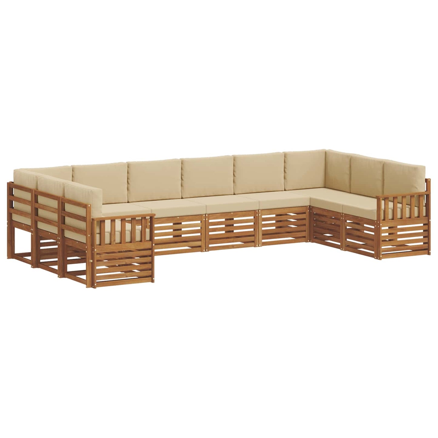 Set divano sezionale con cuscino 10 pcs Naturale e Beige | homemem39