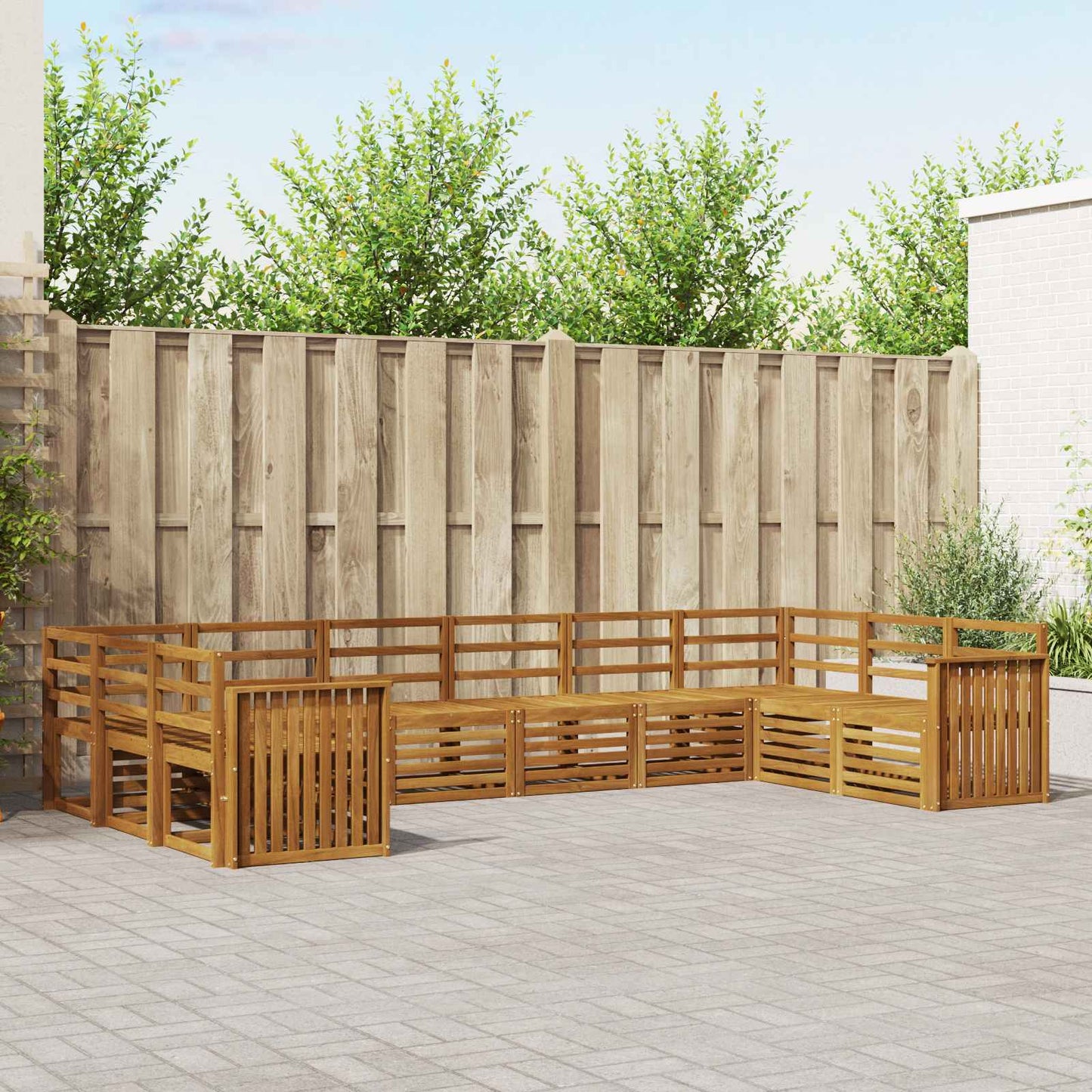 Set divano sezionale 10 pcs Naturale