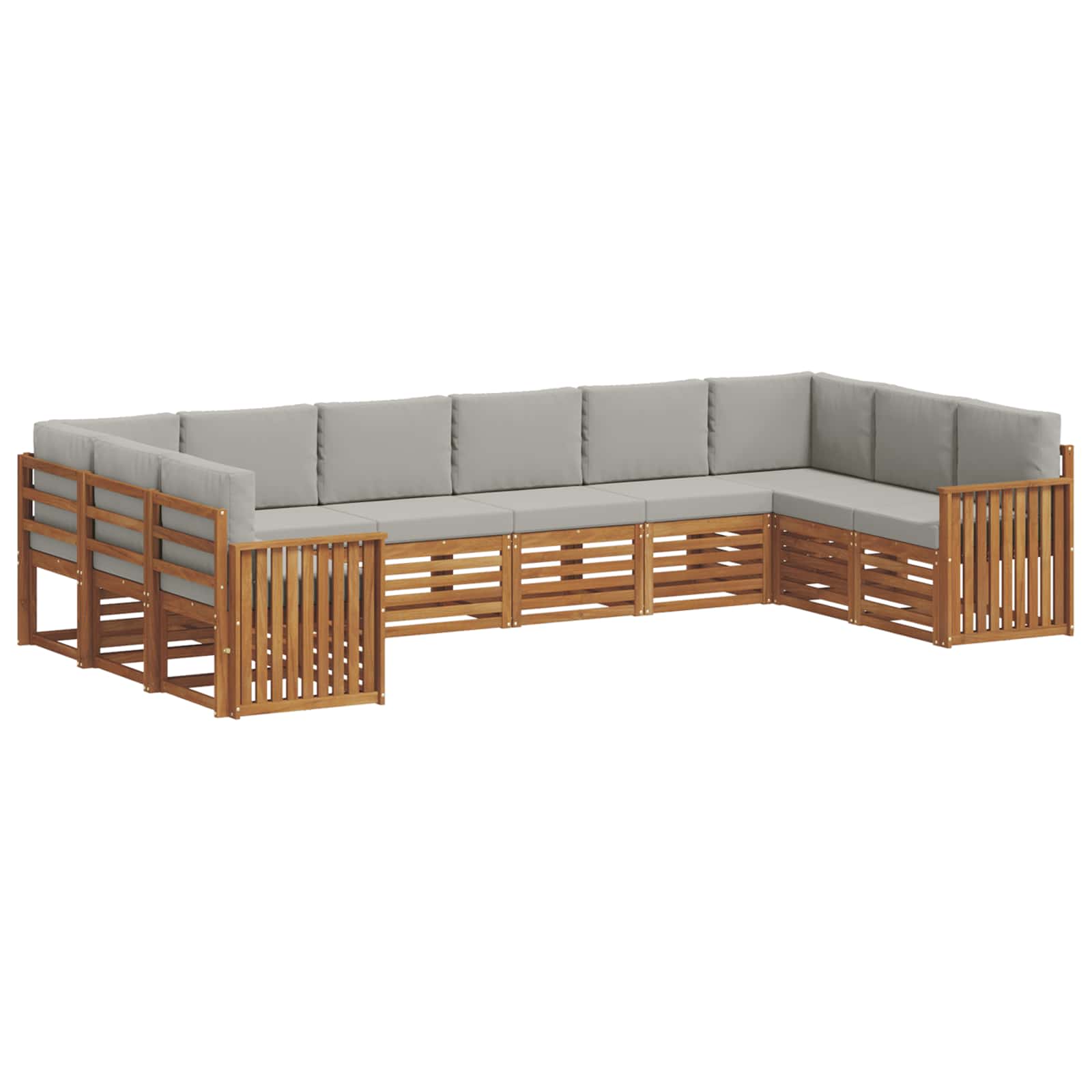 Set divano sezionale 10 pcs Grigio Naturale e Chiaro | homemem39