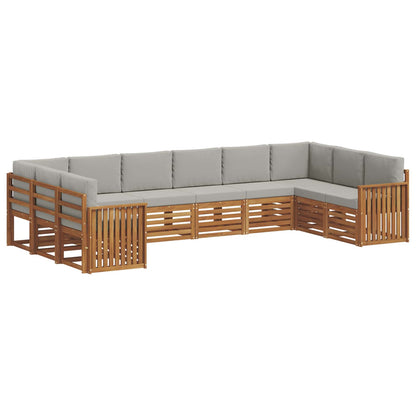 Set divano sezionale 10 pcs Grigio Naturale e Chiaro | homemem39