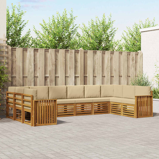 Set divano sezionale con cuscino 10 pcs Naturale e Beige | homemem39