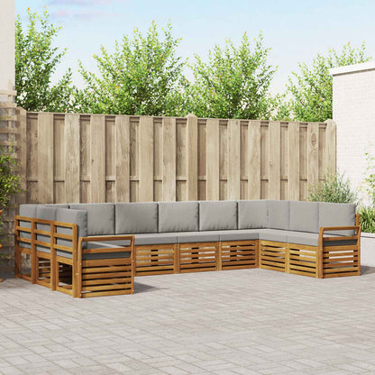 Set divano sezionale 10 pcs Grigio Naturale e Chiaro