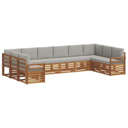 Set divano sezionale 10 pcs Grigio Naturale e Chiaro | homemem39