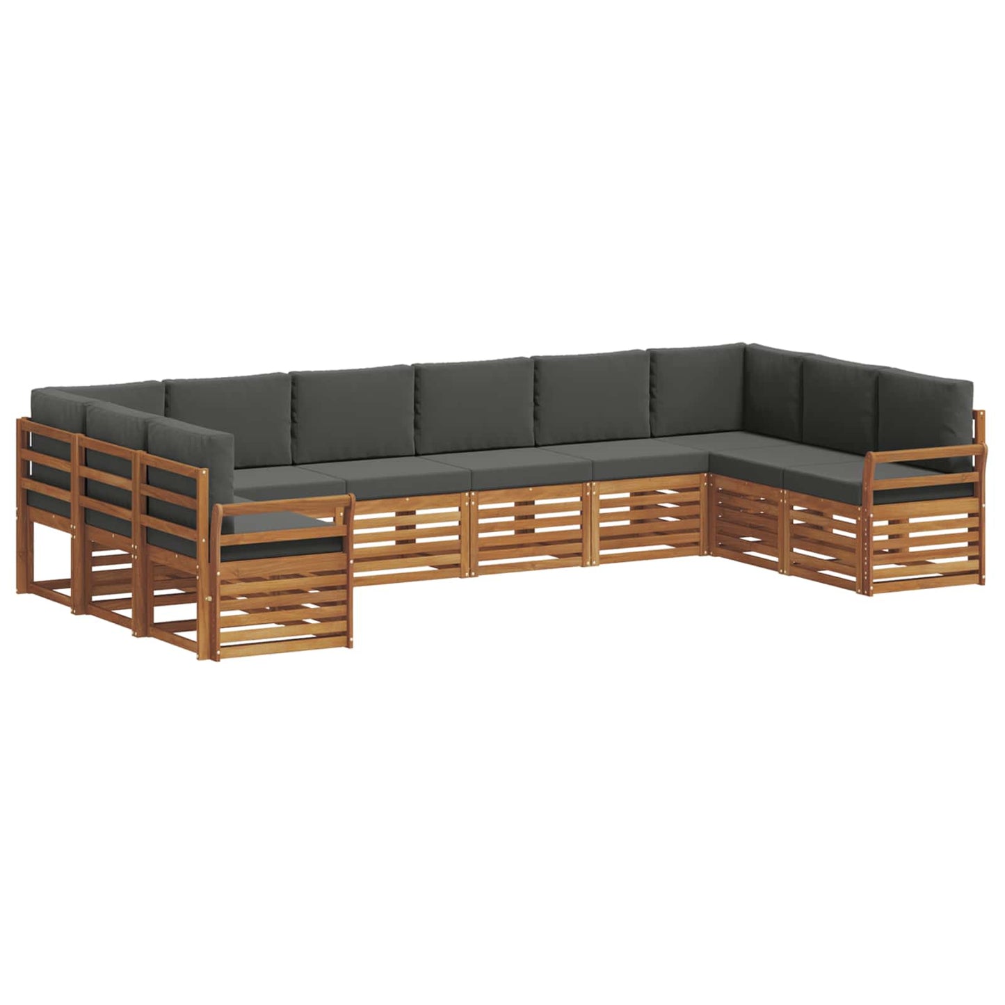Set divano sezionale con cuscino 10 pcs Naturale e Antracite