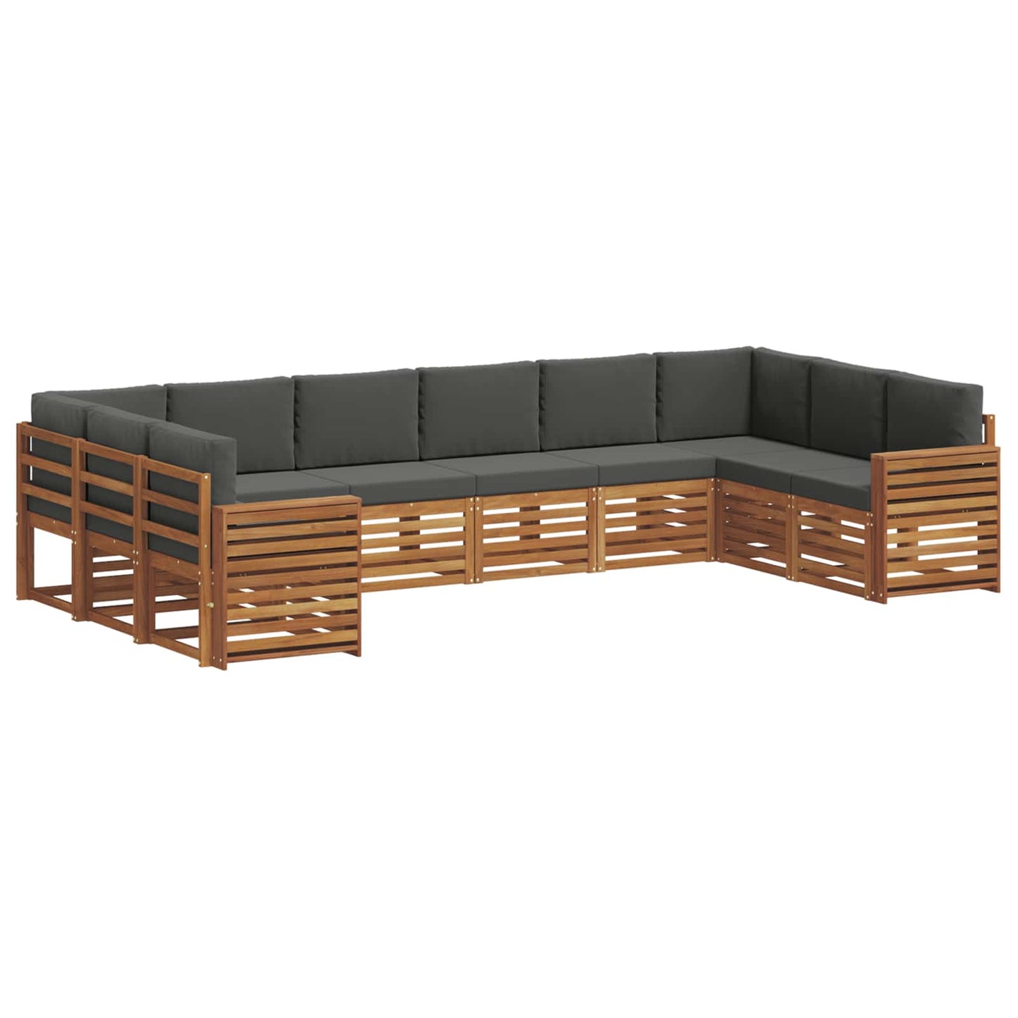 Set divano sezionale con cuscino 10 pcs Naturale e Antracite