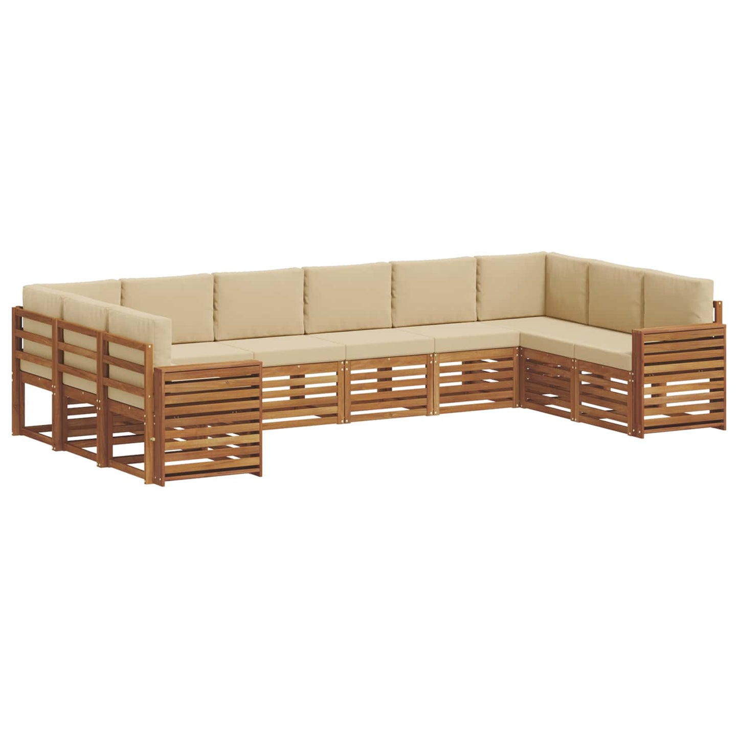 Set divano sezionale con cuscino 10 pcs Naturale e Beige | homemem39