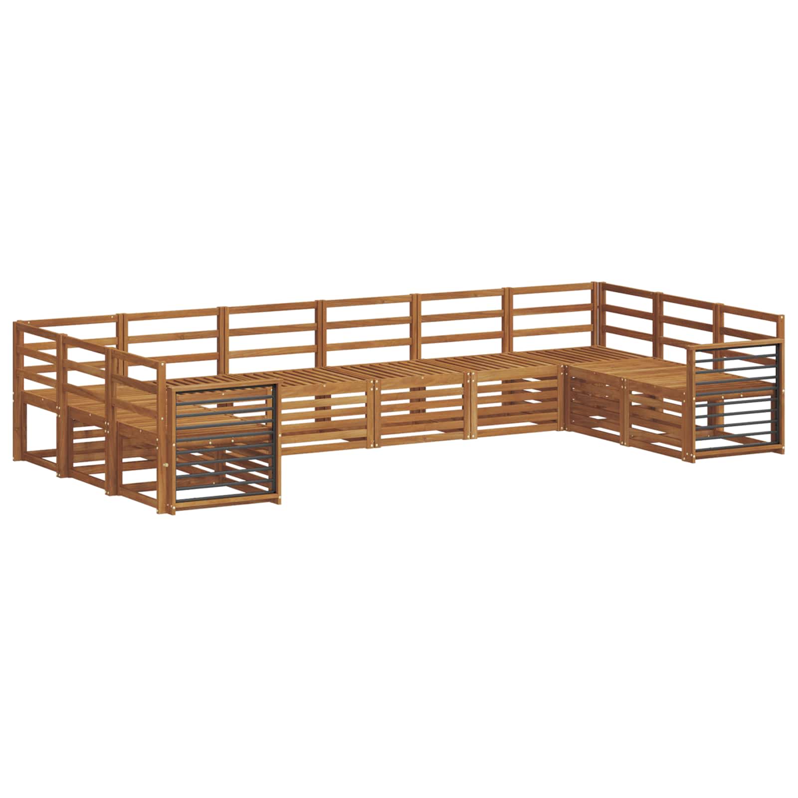 Set divani 10 pcs Naturale Legno di Acacia Massello | homemem39