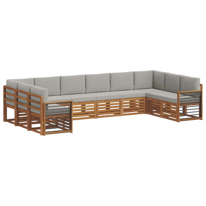 Set divano sezionale 10 pcs Grigio Naturale e Chiaro | homemem39