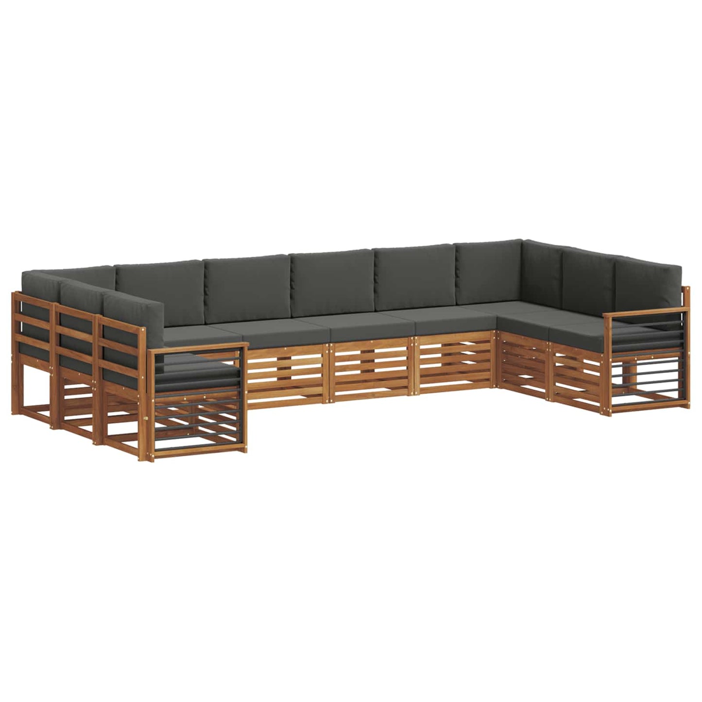Set divano sezionale con cuscino 10 pcs Naturale e Antracite | homemem39