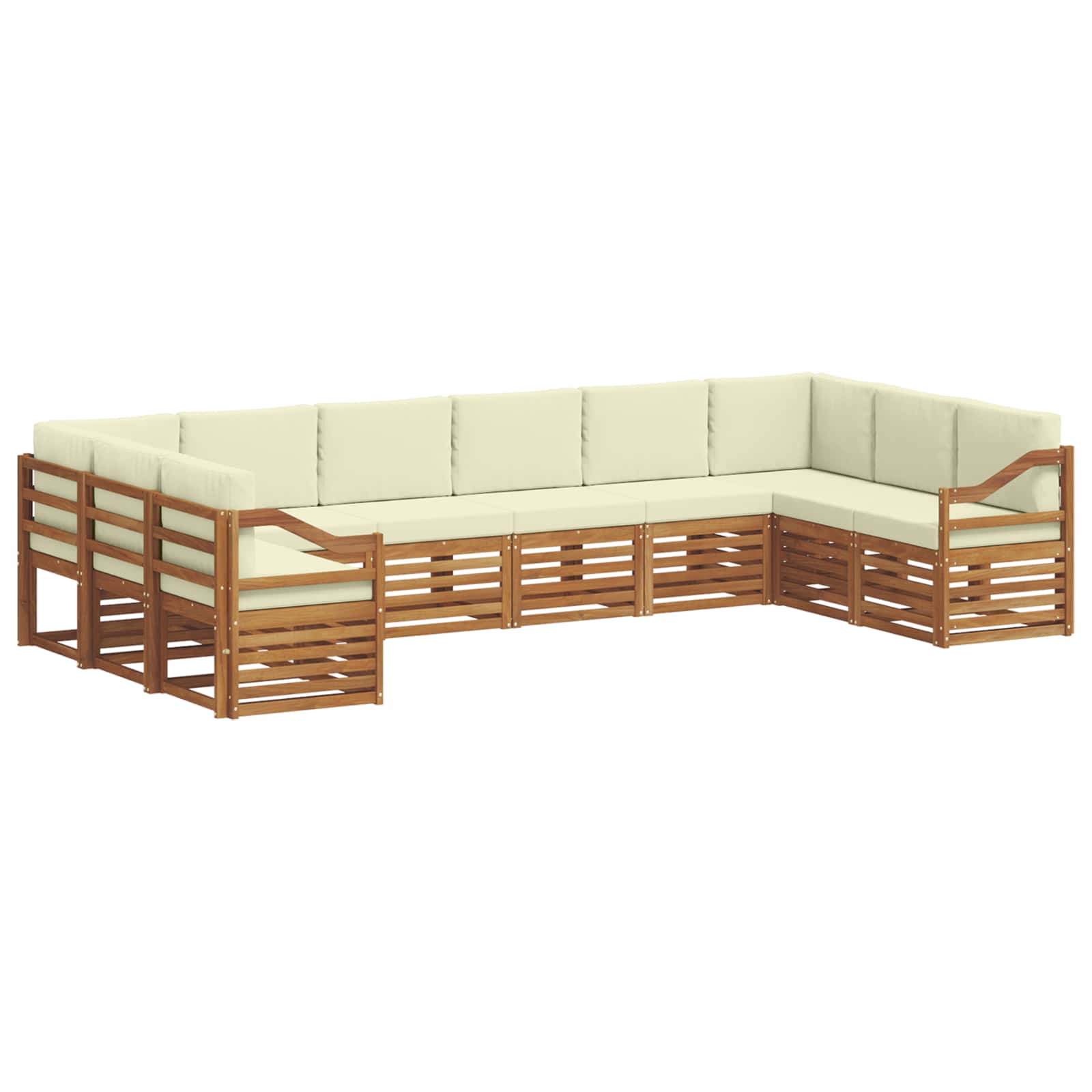 Set divano sezionale con cuscino 10 pcs Naturale e Crema | homemem39
