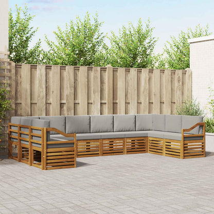 Set divano sezionale 10 pcs Grigio Naturale e Chiaro