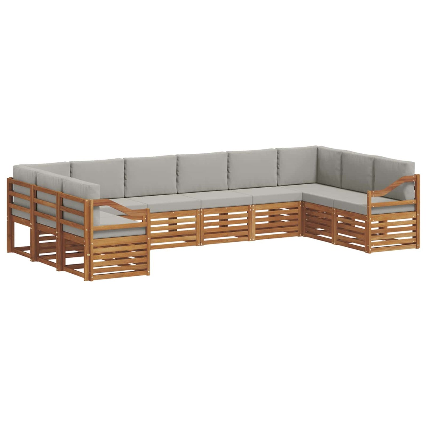 Set divano sezionale 10 pcs Grigio Naturale e Chiaro