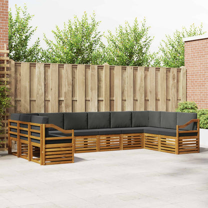 Set divano sezionale con cuscino 10 pcs Naturale e Antracite
