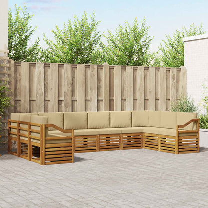 Set divano sezionale con cuscino 10 pcs Naturale e Beige | homemem39