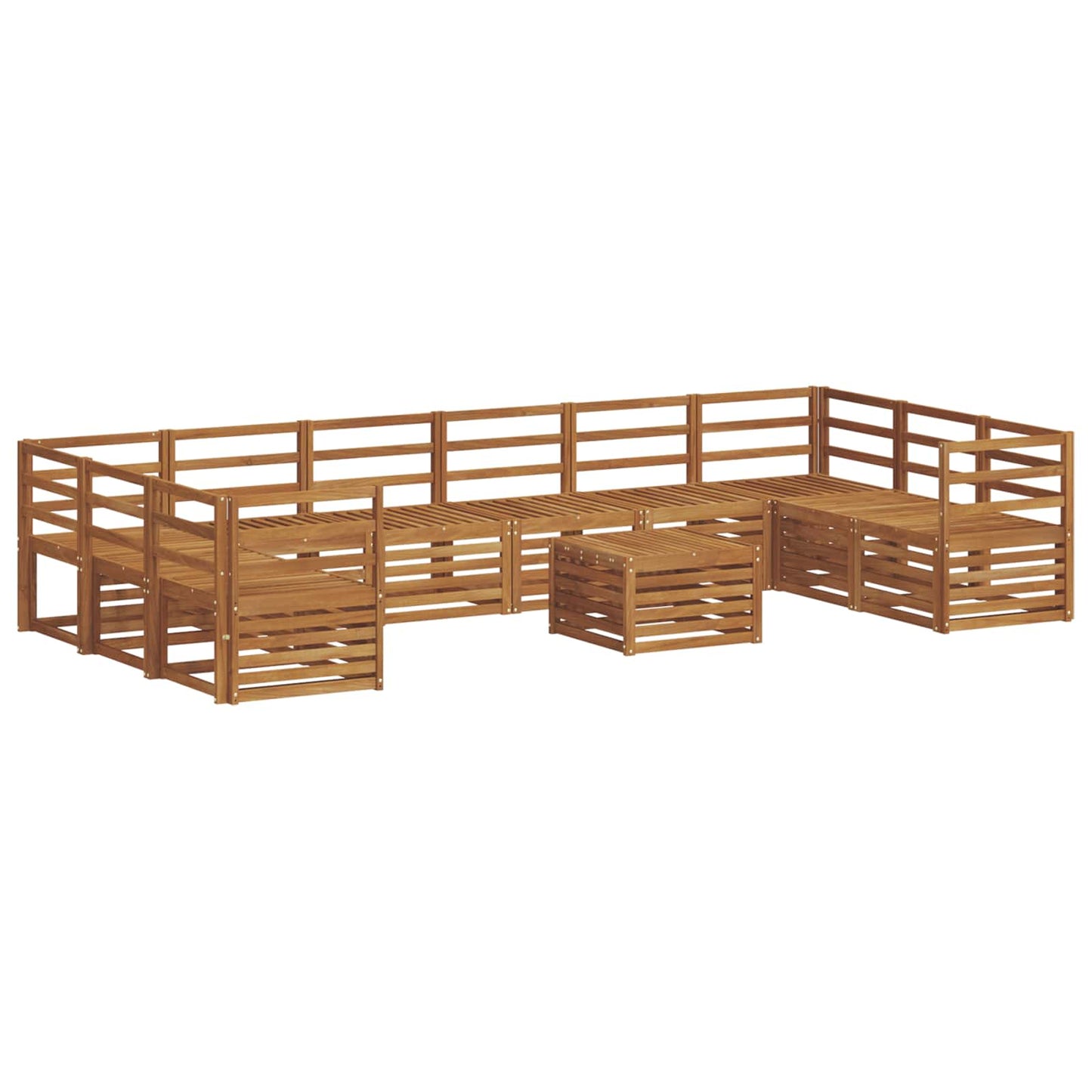 Set di divani da esterno 11 pcs Naturale