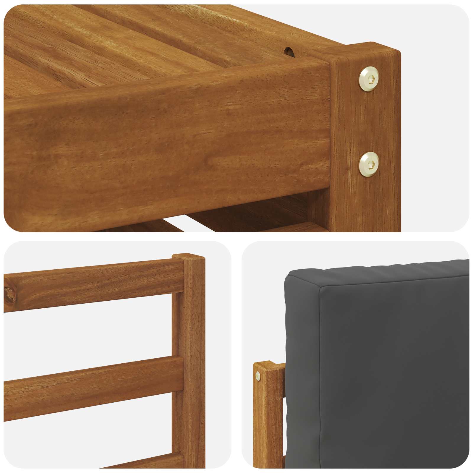 Set di divani da esterno 11 pcs Naturale e Antracite | homemem39