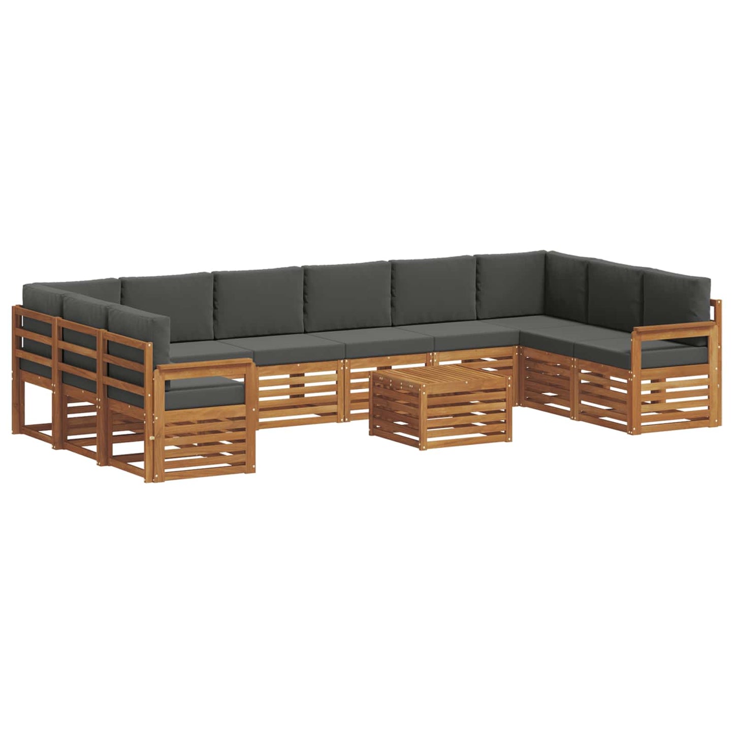 Set di divani da esterno 11 pcs Naturale e Antracite