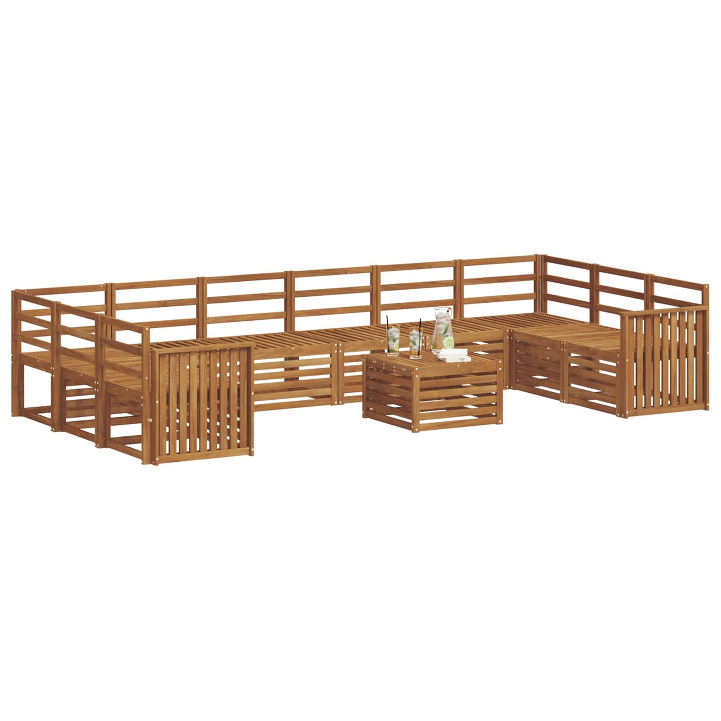 Set di divani da esterno 11 pcs Naturale | homemem39