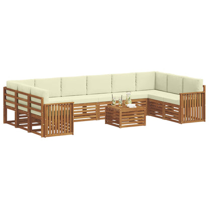 Set di divani da esterno con cuscino 11 pcs Naturale e Crema
