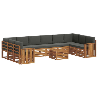 Set di divani da esterno 11 pcs Naturale e Antracite
