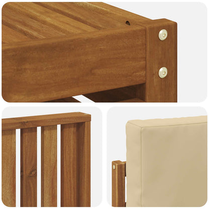 Set di divani da esterno con cuscino 11 pcs Naturale e Beige | homemem39