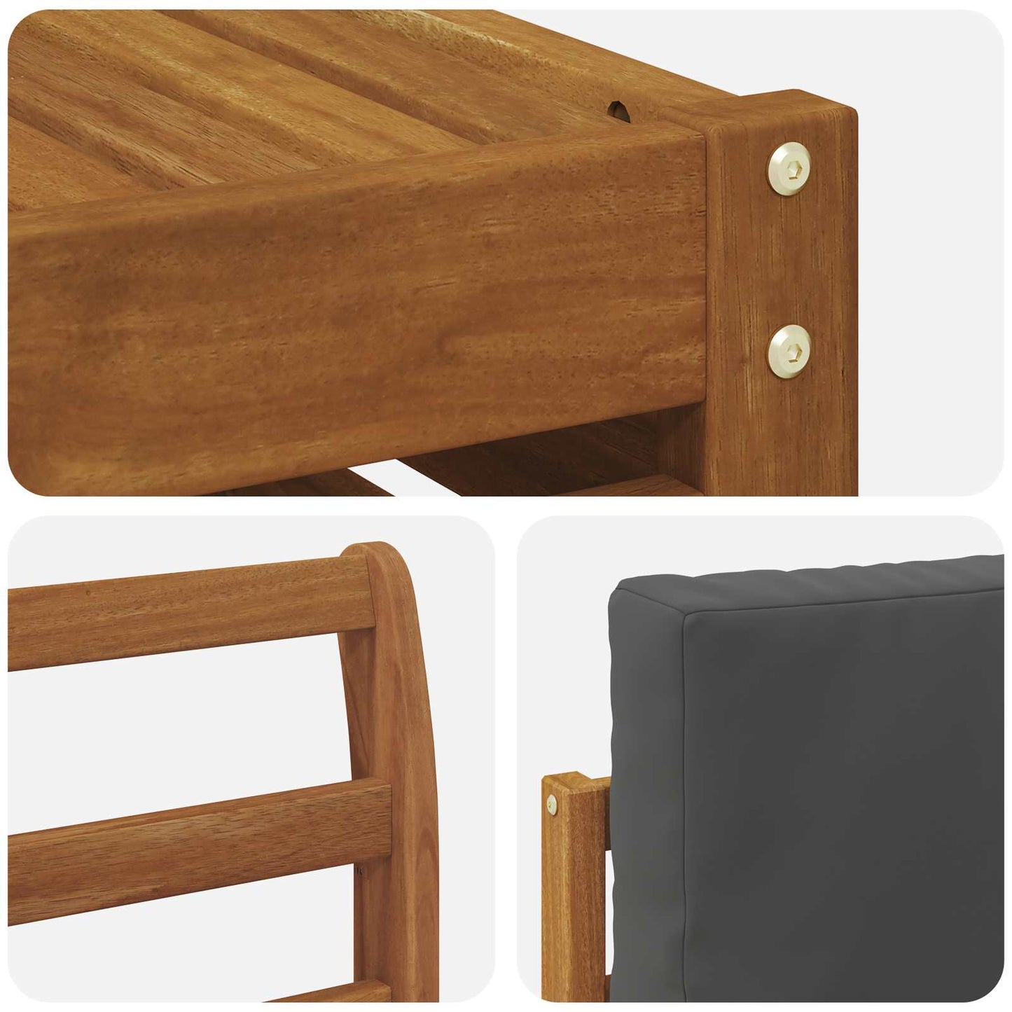 Set di divani da esterno 11 pcs Naturale e Antracite