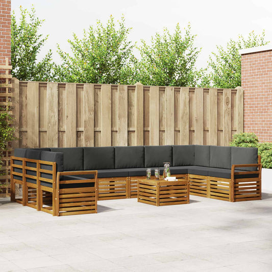 Set di divani da esterno 11 pcs Naturale e Antracite