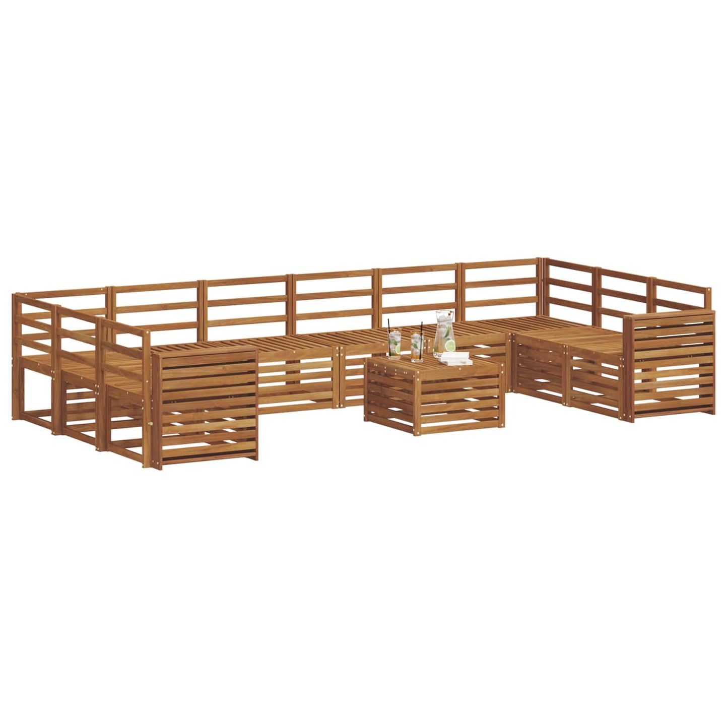 Set di divani da esterno 11 pcs Naturale
