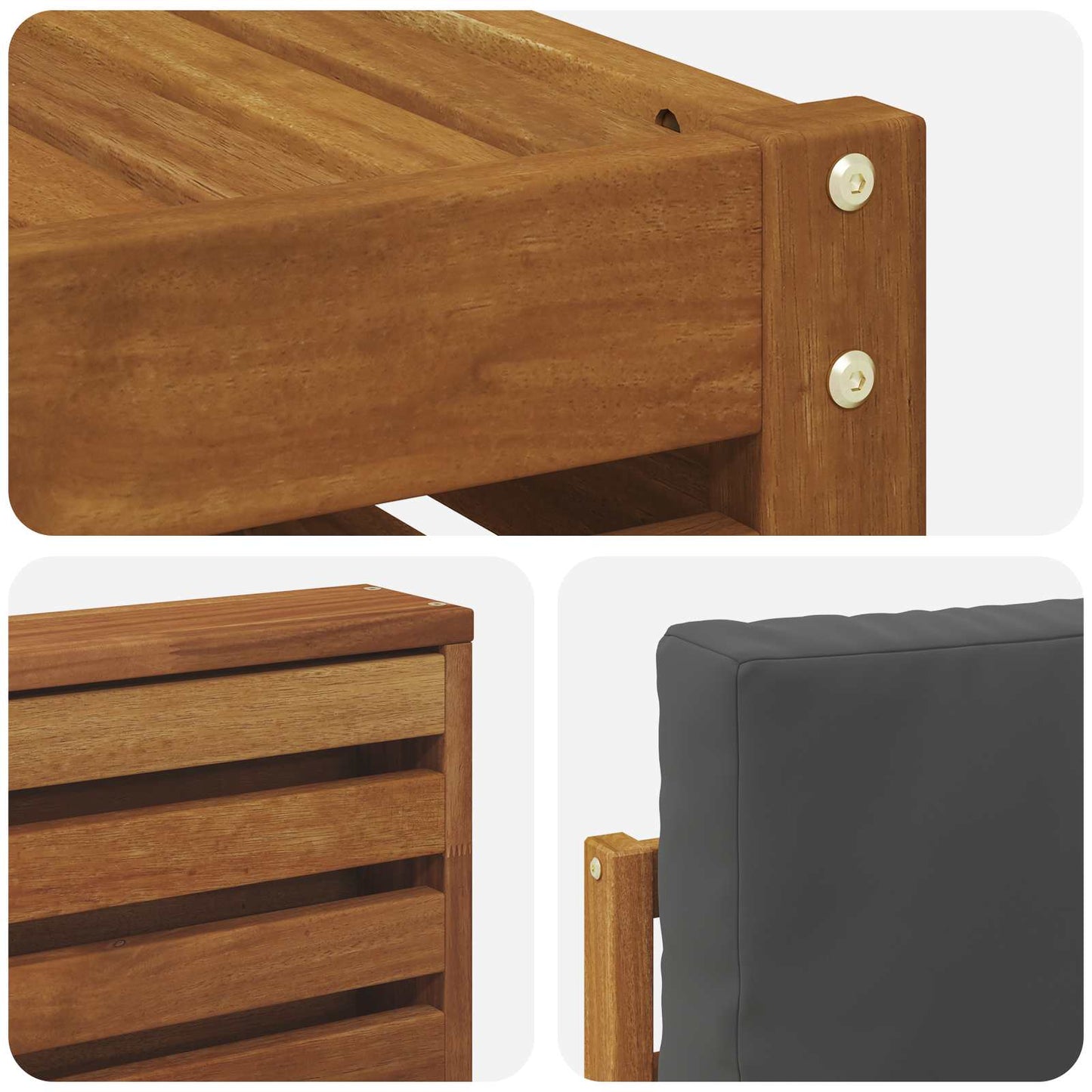 Set di divani da esterno 11 pcs Naturale e Antracite