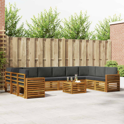 Set di divani da esterno 11 pcs Naturale e Antracite