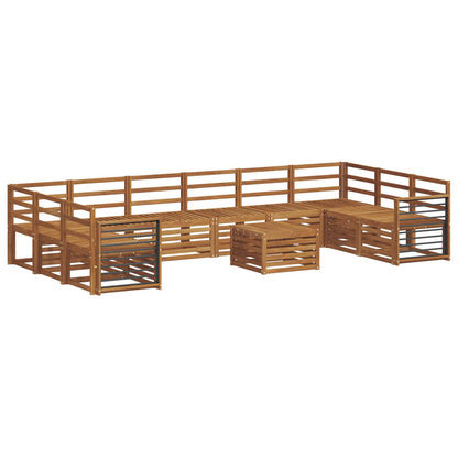 Set divani 11 pcs Naturale Legno di Acacia Massello