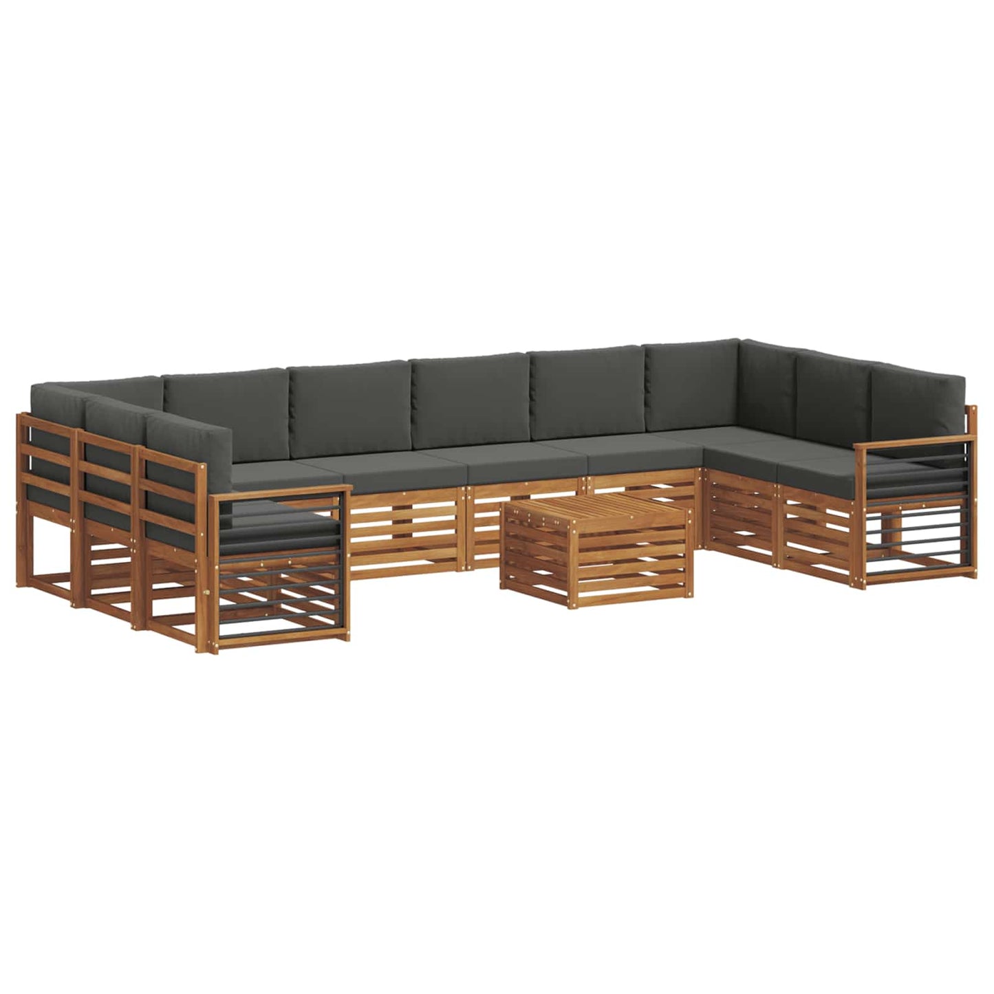 Set di divani da esterno 11 pcs Naturale e Antracite | homemem39