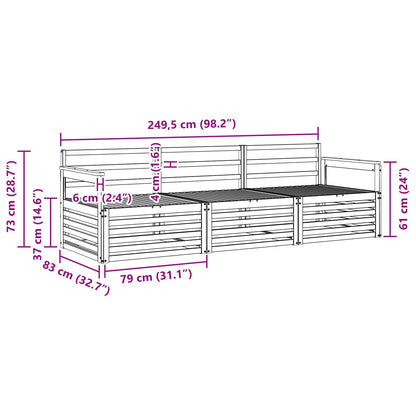 Set di divani da esterno 3 pcs Naturale | homemem39