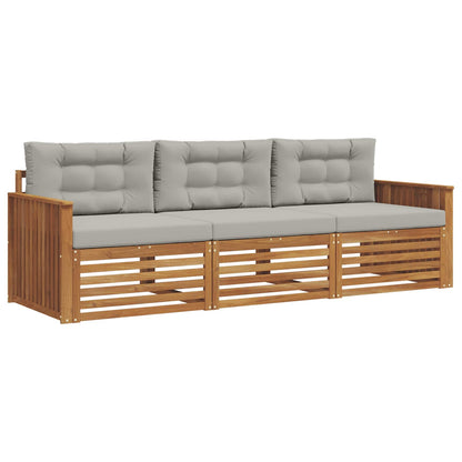 Set di divani da esterno 3 pcs Grigio Naturale e Chiaro | homemem39