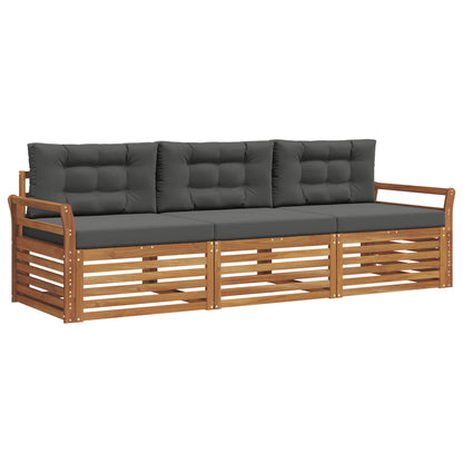 Set di divani da esterno con cuscino 3 pcs Naturale e Antracite