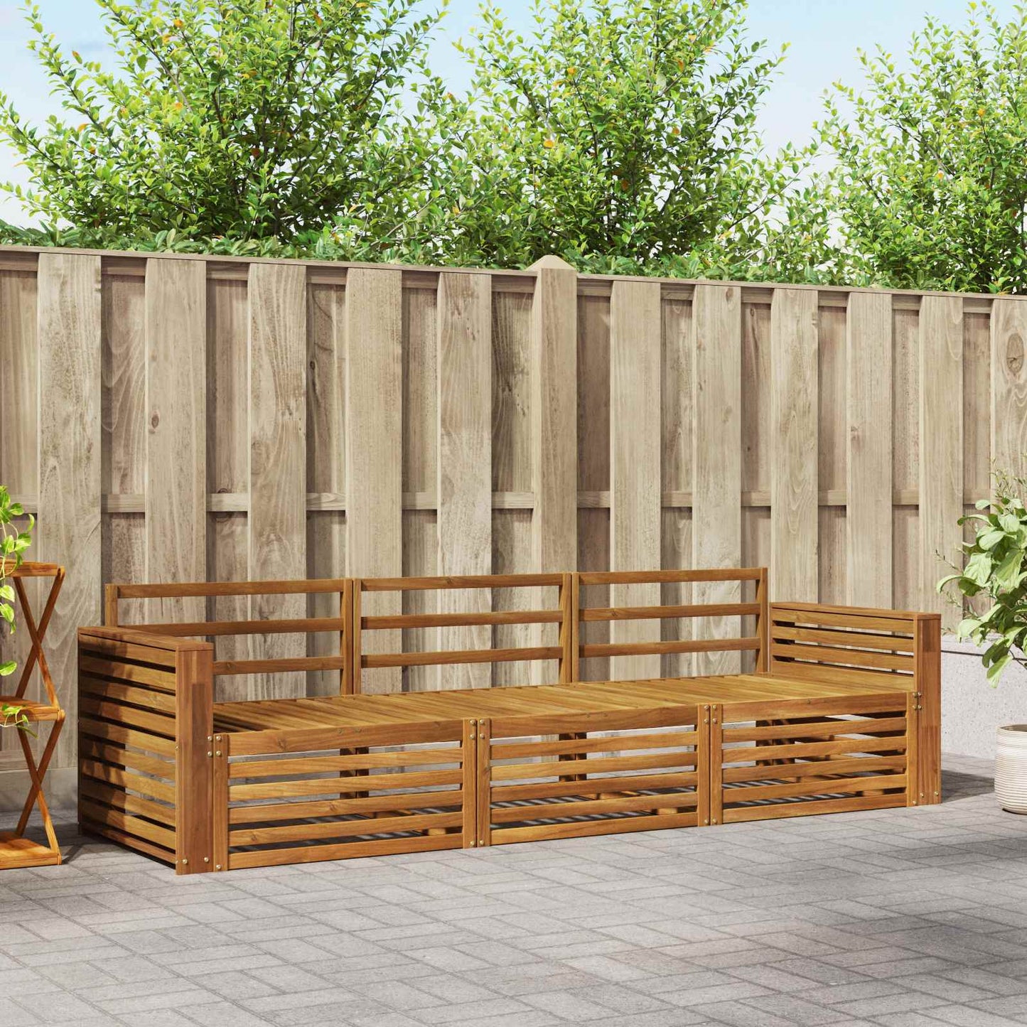 Set di divani da esterno 3 pcs Naturale | homemem39