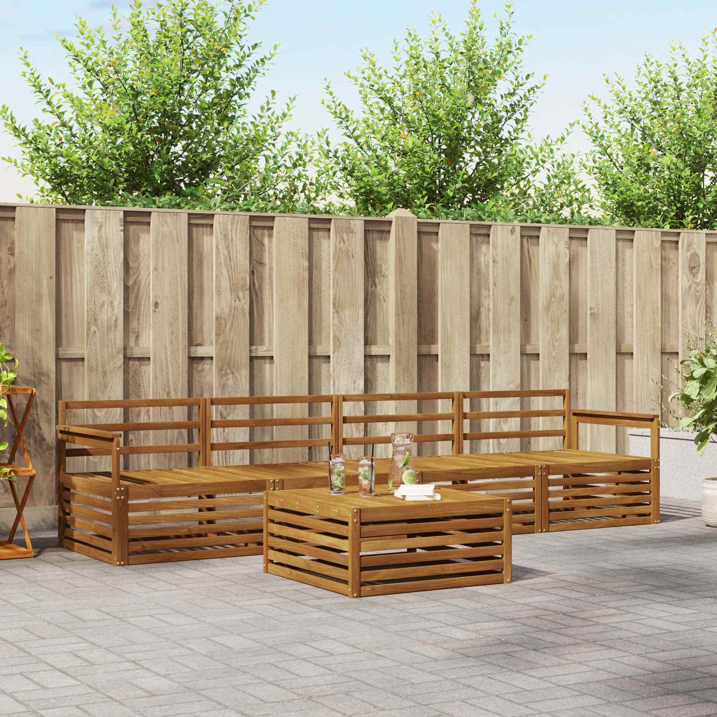 Set di divani da esterno 5 pcs Naturale | homemem39