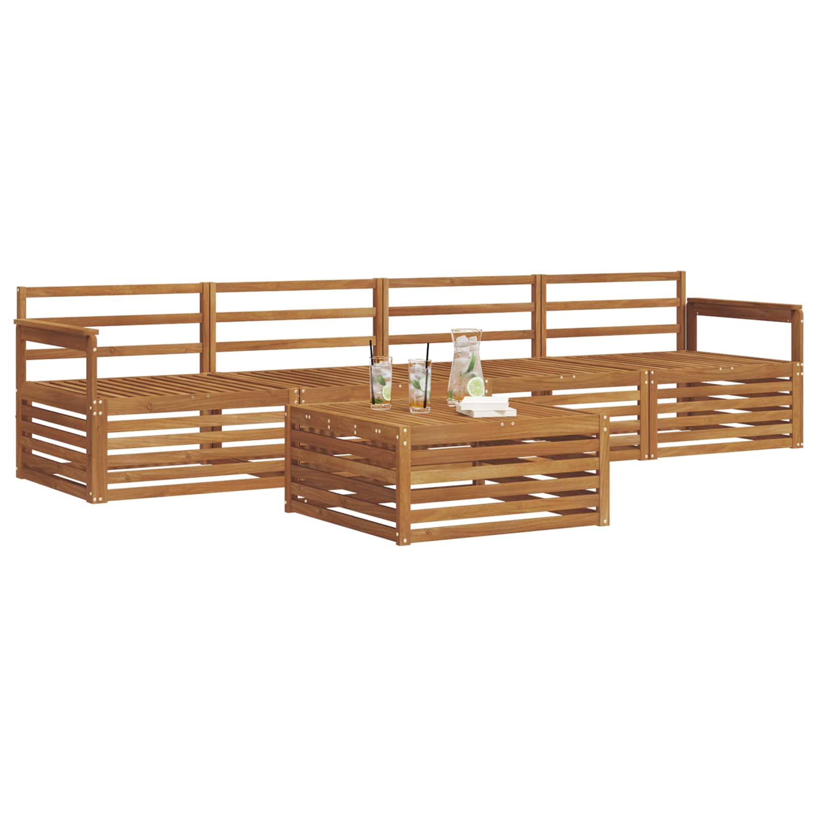 Set di divani da esterno 5 pcs Naturale | homemem39