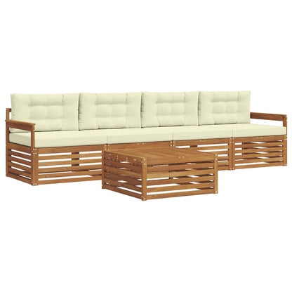 Set di divani da esterno con cuscino 5 pcs Naturale e Crema | homemem39