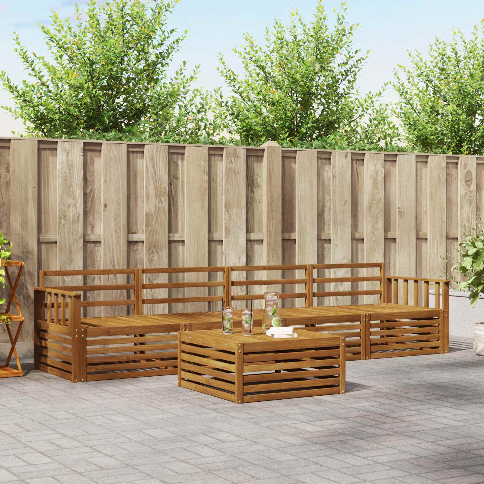 Set di divani da esterno 5 pcs Naturale | homemem39