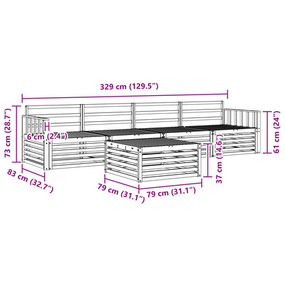 Set di divani da esterno 5 pcs Naturale