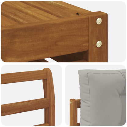 Set di divani da esterno 5 pcs Grigio Naturale e Chiaro | homemem39
