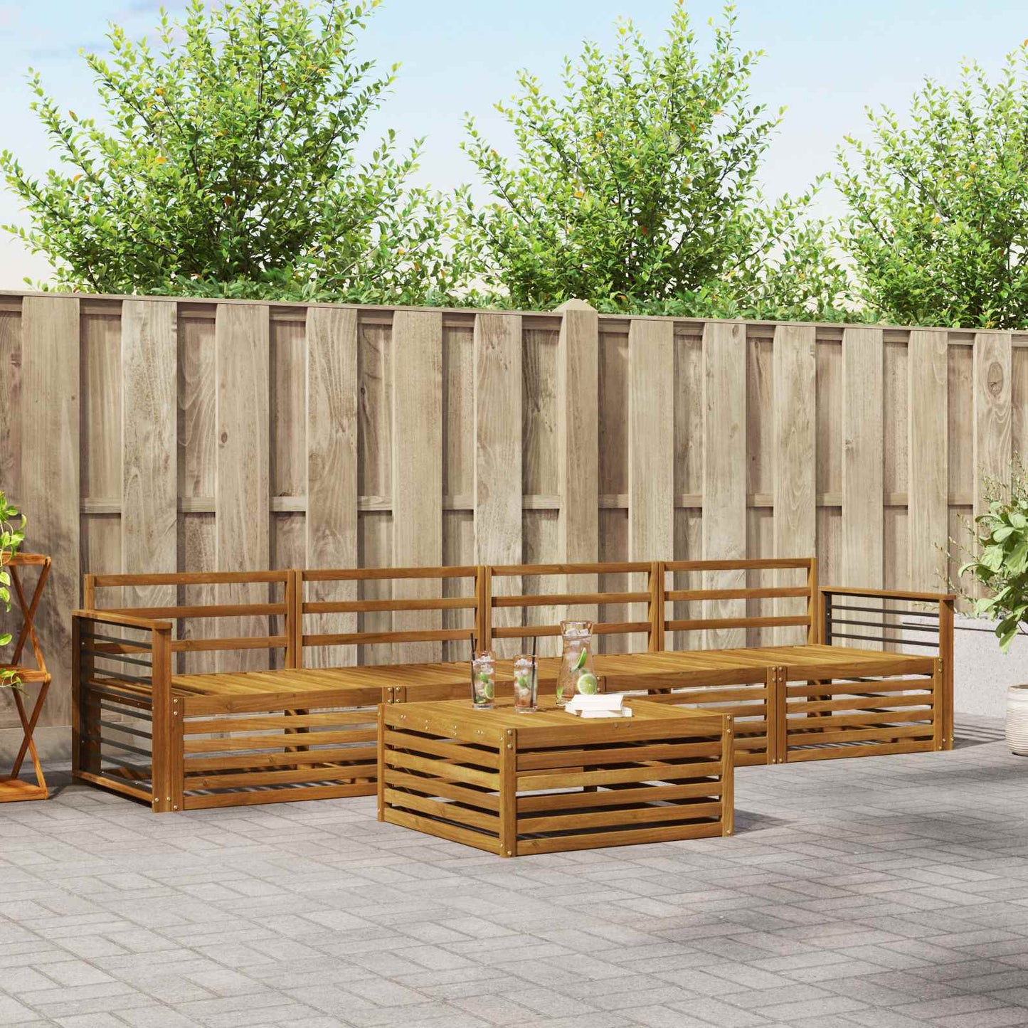 Set di divani da esterno 5 pcs Naturale | homemem39