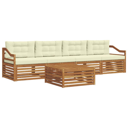 Set di divani da esterno con cuscino 5 pcs Naturale e Crema | homemem39