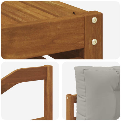Set di divani da esterno 5 pcs Grigio Naturale e Chiaro | homemem39
