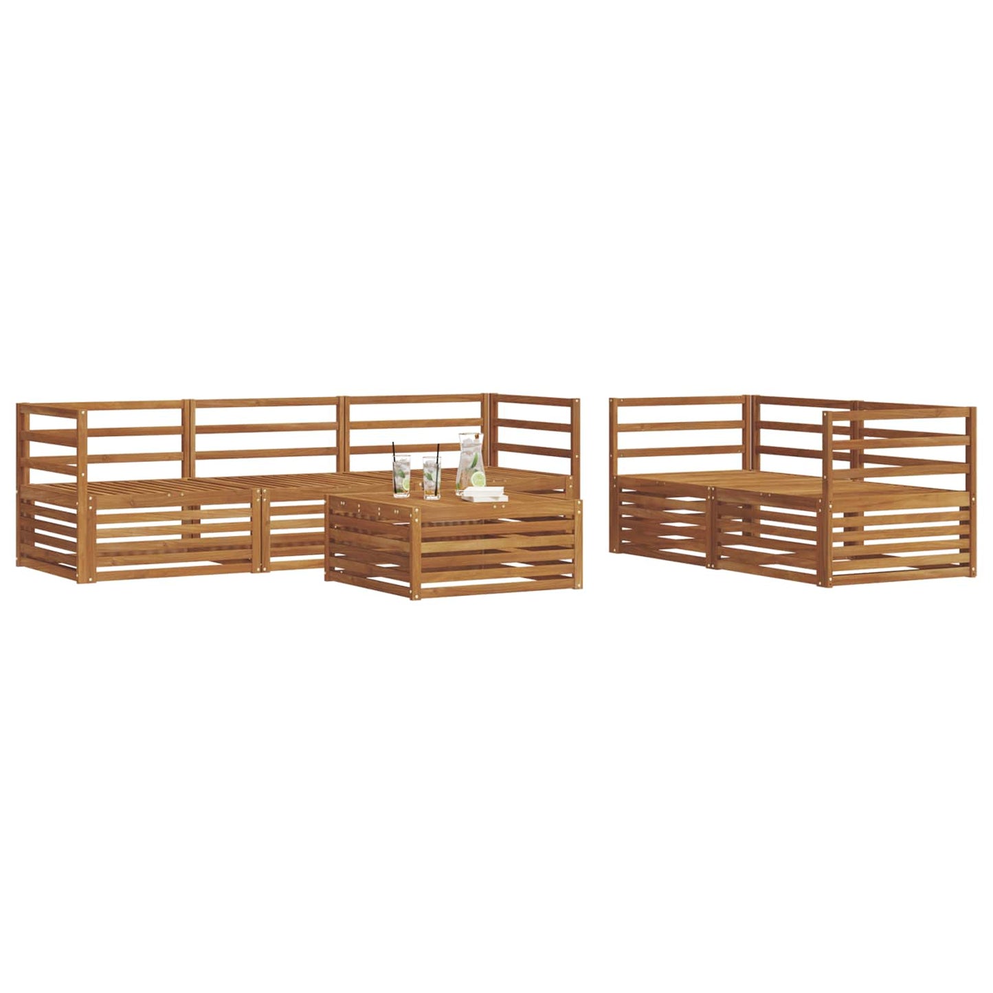 Set di divani da esterno 6 pcs Naturale