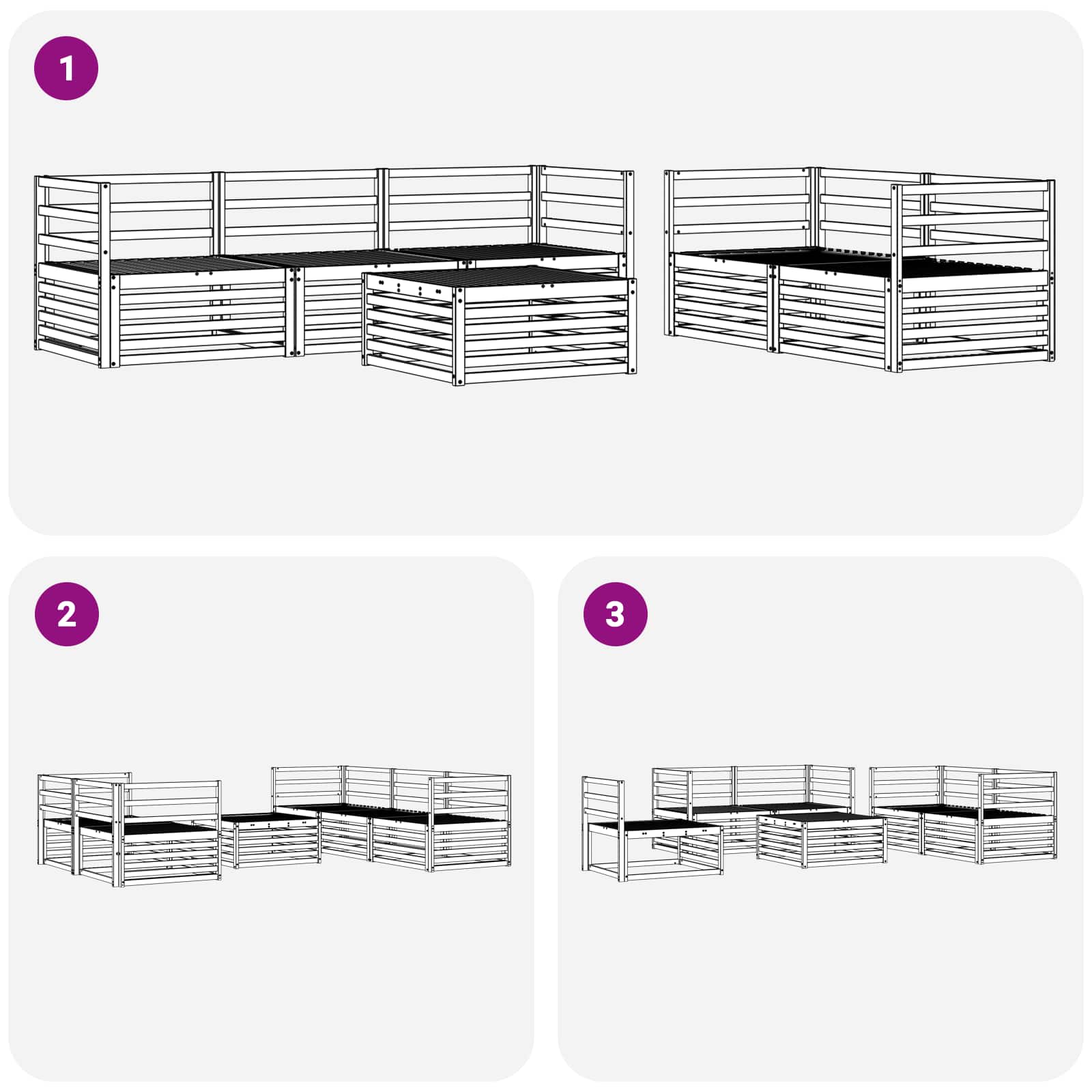 Set di divani da esterno 6 pcs Naturale | homemem39